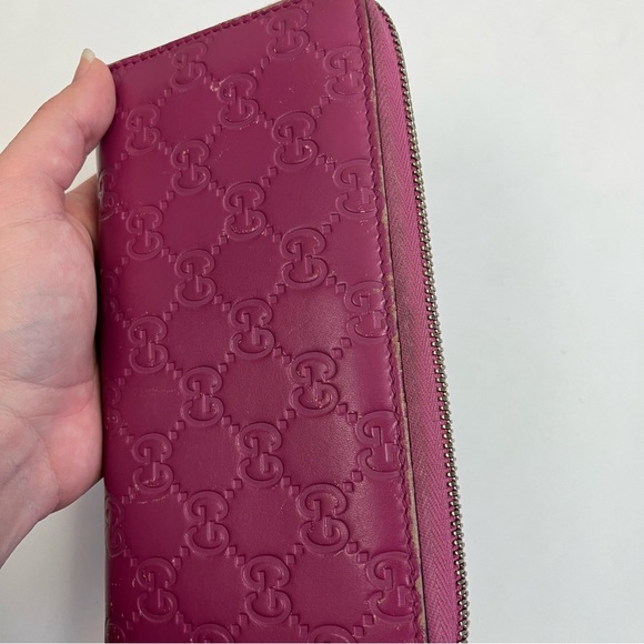GUCCI Guccissima Signature Bowy Zip Around Wallet Peonia Flower - Picture 10 of 16